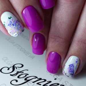 Purple Bird Nails