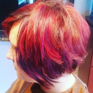 Purple Red Choppy Bob