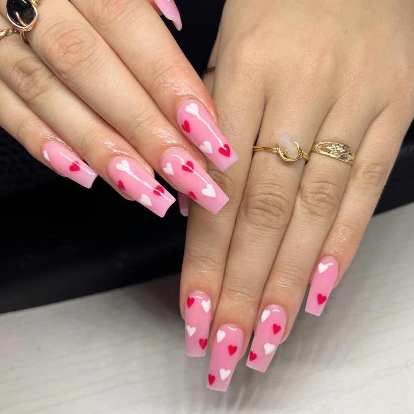 The classic white and pink hearts