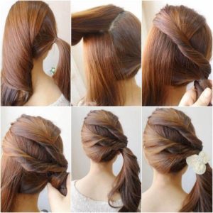 Twisted Side Ponytail Hairstyles Tutorials