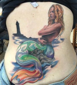 Back Piece Mermaid Tattoo