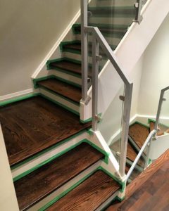 Contemporary Stairs With Glass Railing