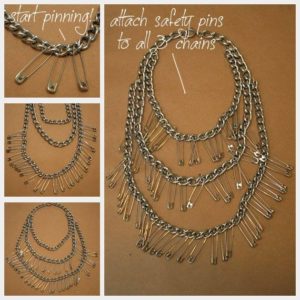 DIY Safety Pins Necklace