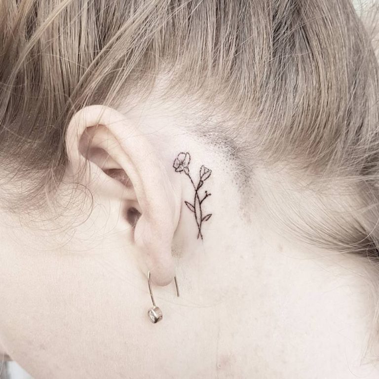 70+ Best Behind The Ear Tattoos For Women - Blurmark