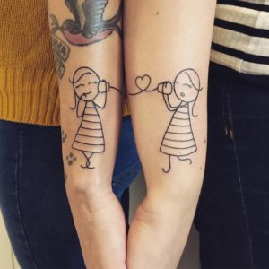 Line Work Best Friend Tattoo Idea