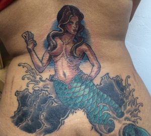 Mermaid Lower Back Tattoo