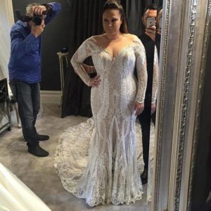 Full Sleeve Long Train Wedding Gown