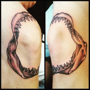 Shark Jaw Inked On Knee