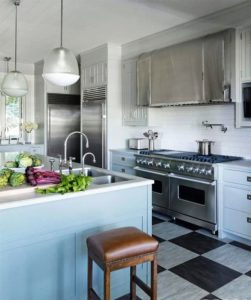 Amazing Art Deco Style Kitchen In Blue