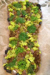 Creative Moss Bath Mat With Stone