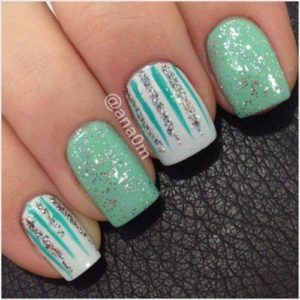 Graceful Green Shimmer Nail Art