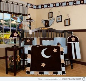 Moon & Stars Theme Baby Boy Nursery Room Idea