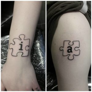 Puzzle Piece Sibling Tattoo