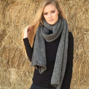 Dark Grey Extra Long Woolen Scarf