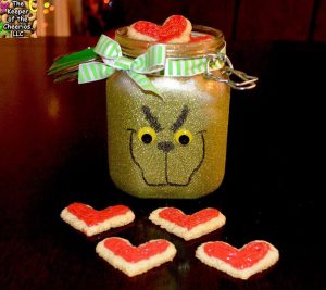 Glittery DIY Grinch Cookie Jar