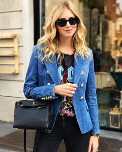 Impressive Black T-Shirt, Jeans And Blue Denim Jacket