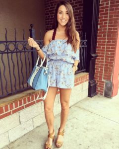 Baby Blue Floral Romper