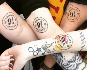 Rocking Matching Harry Potter Symbol Tattoos