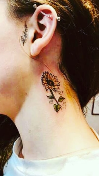 Incredible Sunflower Hairline Tattoo