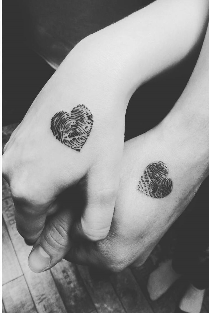 Ultimate Romantic Finger Print Heart Tattoo