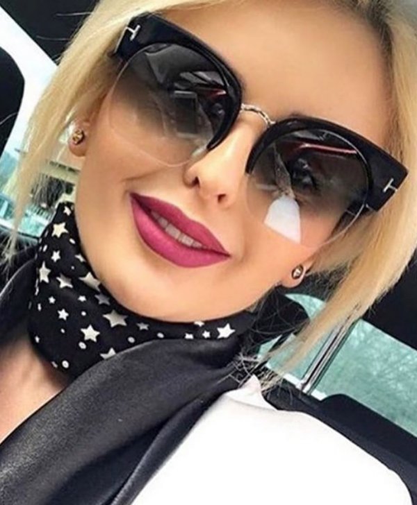 Vintage Gradient Acetate Women Clear Lens Sunglasses