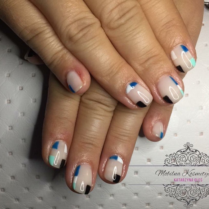 Dazzling Geometric Gel Nails