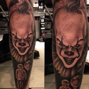 Monster tattoo on full sleeve. Pic by daveallentattoos