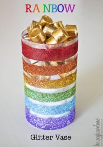 Glitter rainbow vase candy jar.