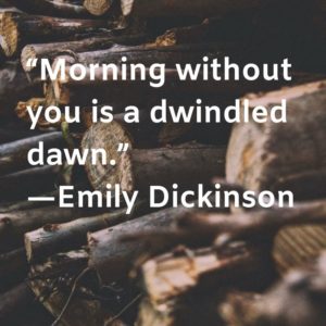 Morning without you is a dwindled dawn.