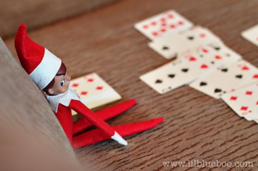 Elf is playing cards.