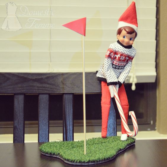 Elf just playing golf.