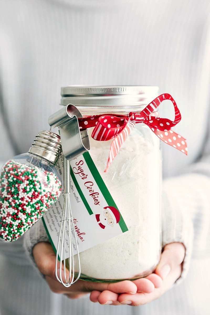 Santa sugar cookies mason jar.