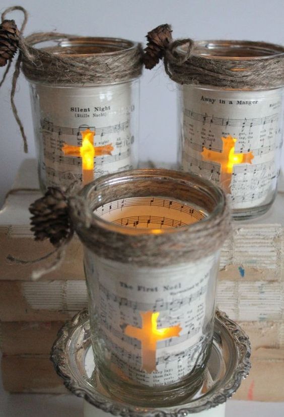 Vintage mason jar candles.