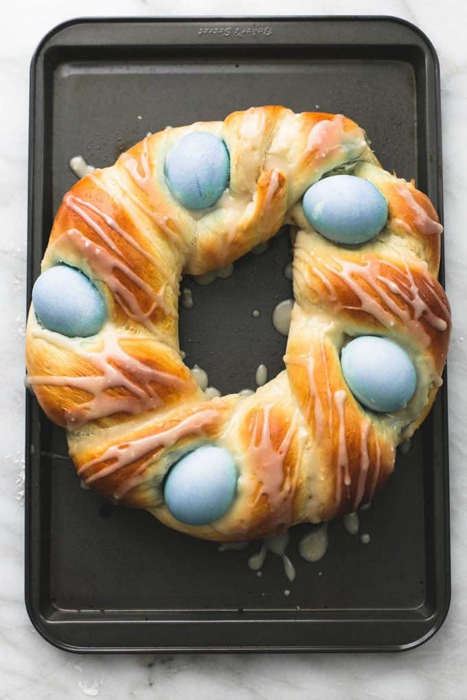 Almond glazed Easter Nest Almond Ring.