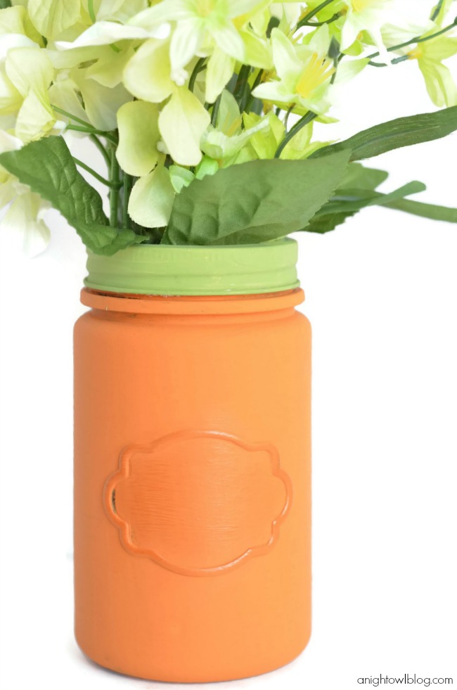 Awesome carrot inspired Easter mason jar.