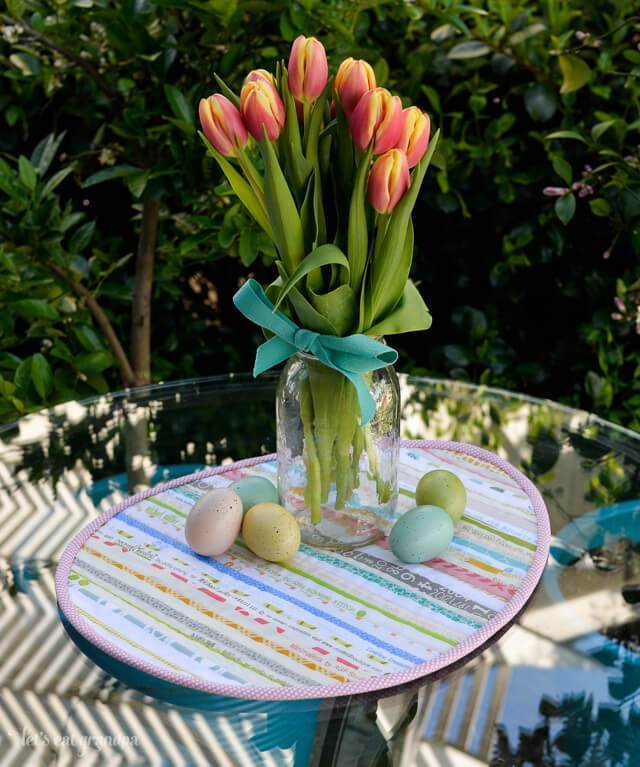 Awesome quilted Easter table topper.