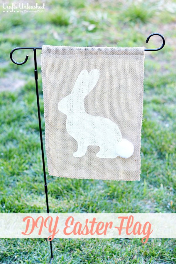 Burlap Easter flag.