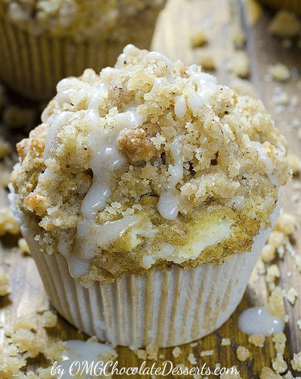 Carrot cake muffin with cheesecake filling.