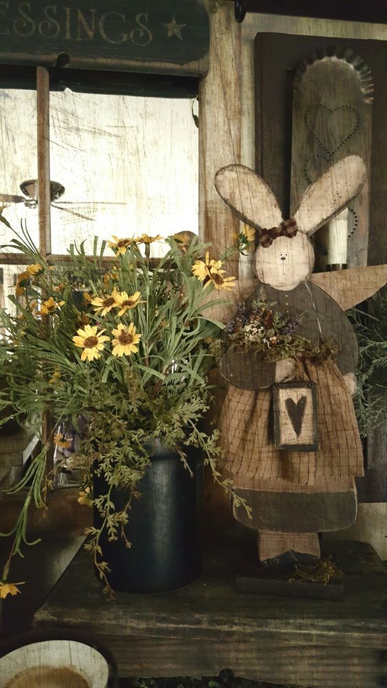 Country style Easter outdoor decor.