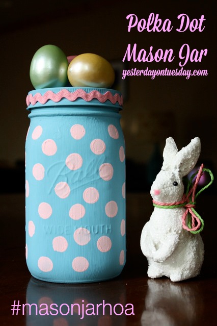 Dashing polka dot mason jar for easter.