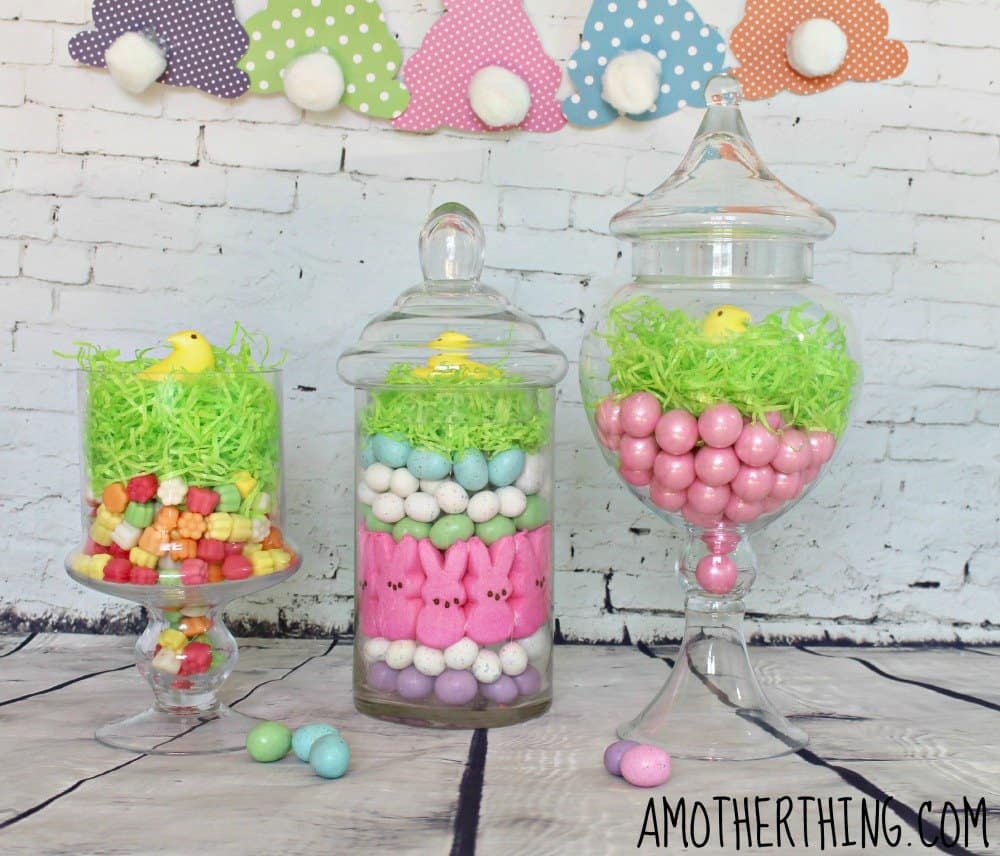 Easter candy jar centerpiece.