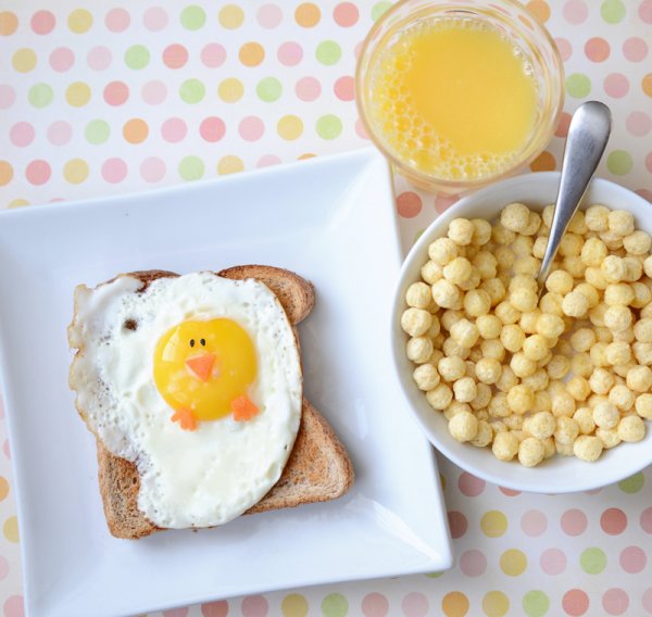 Easter chick breakfast.