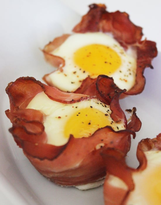 Eggs in ham cups.