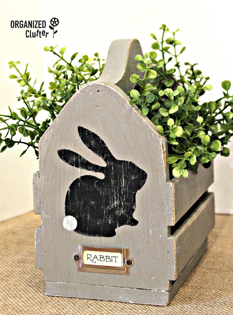 Fabulous wooden basket bunny planter.