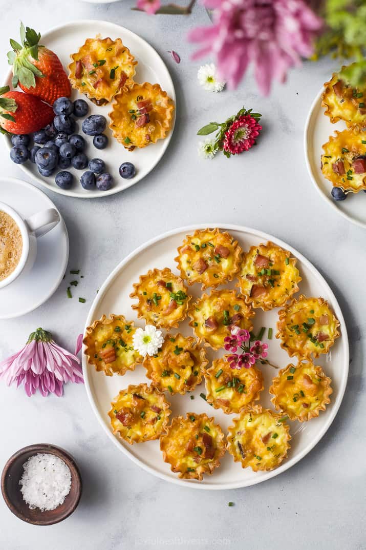 Ham and Cheese Mini Quiches.