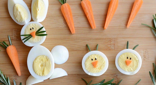 Hard-Boiled Egg Chicks And Bunnies.