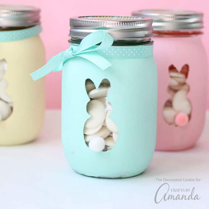 Nice Easter bunny mason jars.