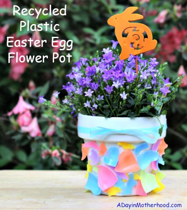 Sassy recycled plastic Ester egg flower pot.