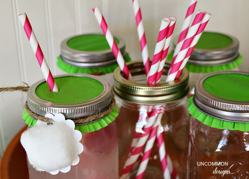 Simple cupcake liner mason jars for Easter.