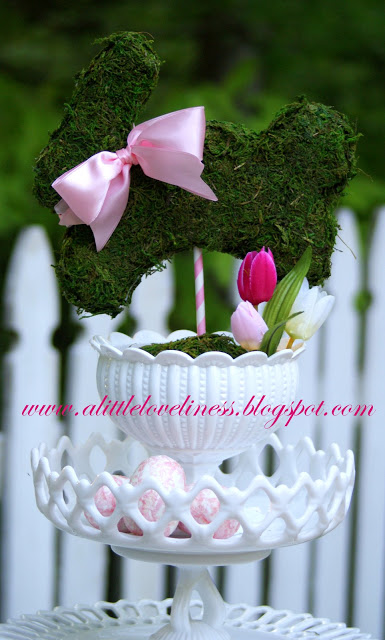 Sweet bunny topiary graced our table as a centerpiece.